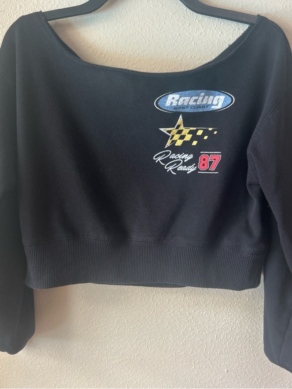 Racing Graphic Cropped Sweatshirt - Size XS 0147